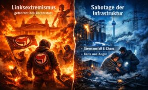 Rechtsstaat unter Druck: Linksextremismus wird politisch verharmlost – und trifft längst die Realität. Der Berliner Stromanschlag zeigt, wie verletzlich unser Alltag ist. Freiheit braucht klare Grenzen. Jetzt.